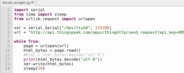 Raspberry Pi program to query ThingSpeak webpage